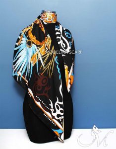 روسری ابریشم هرمس مشکی