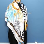 روسری ابریشم هرمس سفید