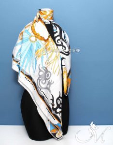 روسری ابریشم هرمس سفید