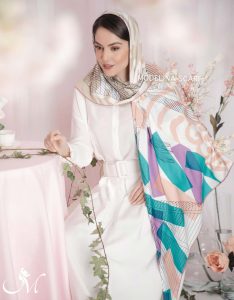 روسری تویل ابریشم چهار طرح 714