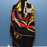 روسری ابریشم ژاکارد مشکی