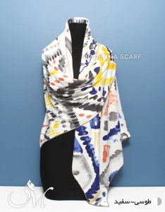 روسری ابریشم ژاکارد 740 طوسی
