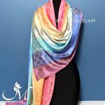 شال هفت‌رنگ ژاکارد گوچی با پود کرم