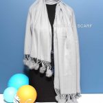 شال موهر ساده طوسی روشن