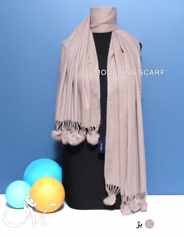 شال موهر ساده بژ
