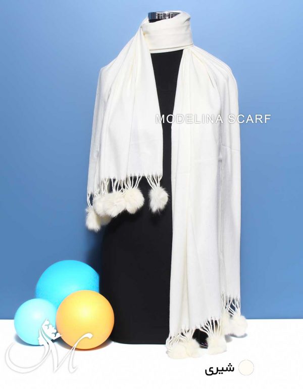 شال موهر ساده شیری