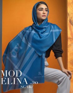 شال پاییزه باربری آبی