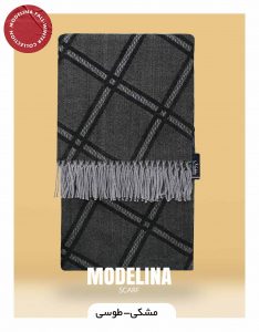 شال موهر اصل مشکی-طوسی