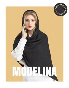 روسری نخی مشکی لمه دار