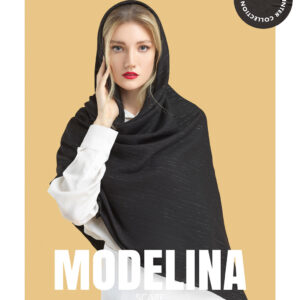 روسری نخی مشکی لمه دار