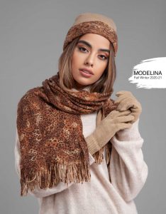 ست شال گردن،کلاه و دستکش پلنگی 849M1