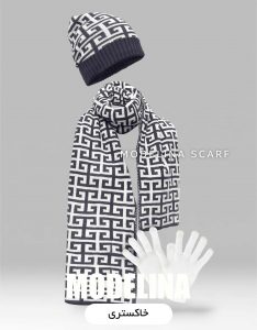 ست شال گردن،کلاه و دستکش اصل مشکی