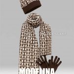 ست شال گردن،کلاه و دستکش اصل قهوه ای