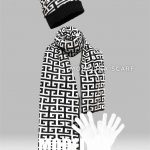 ست شال گردن،کلاه و دستکش اصل مشکی