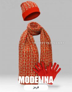 ست شال گردن،کلاه و دستکش اصل قرمز