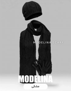 ست شال گردن،کلاه و دستکش اصل مشکی