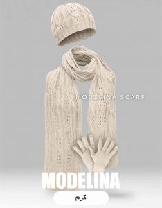 ست شال گردن،کلاه و دستکش اصل کرم