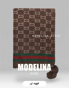 شال موهر اصل گوچی منگوله دار قهوه ای