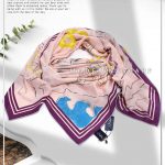 روسری ابریشم ژاکارد مدلینا 749 صورتی