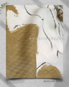 خرید روسری ابریشم ژاکارد مدلینا 749 کرم