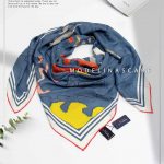 روسری ابریشم ژاکارد مدلینا 749 آبی