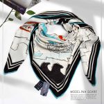 روسری ابریشم ژاکارد مدلینا 749 مشکی