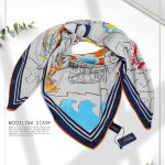 روسری ابریشم ژاکارد مدلینا 749 طوسی