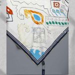 خرید روسری ابریشم ژاکارد مدلینا 749 سفید