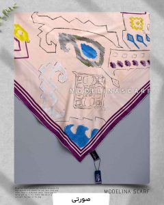 خرید روسری ابریشم ژاکارد مدلینا 749 صورتی