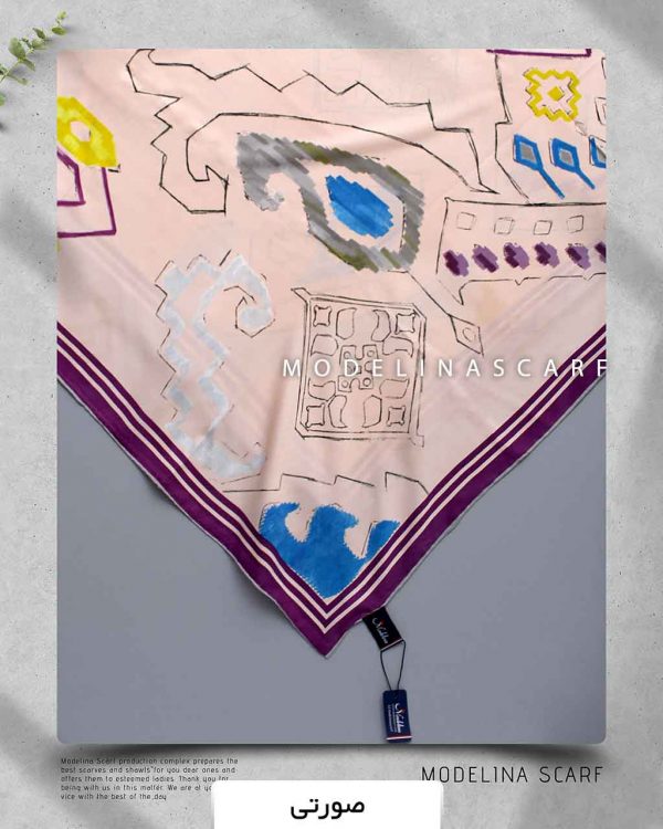 خرید روسری ابریشم ژاکارد مدلینا 749 صورتی