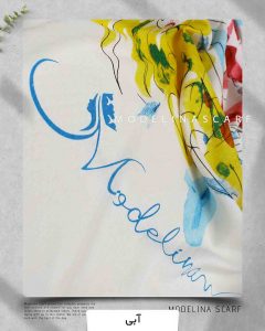 روسری ابریشم ژاکارد مدلینا 750 آبی تابستانه