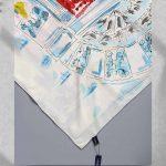 روسری ابریشم ژاکارد مدلینا 750 آبی