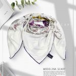روسری ابریشم ژاکارد مدلینا 750 بنفش
