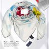 خرید روسری ابریشم ژاکارد مدلینا 750 آبی بهاره