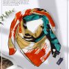 خرید روسری ابریشم ژاکارد مدلینا نارنجی