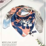 روسری ابریشم ژاکارد مدلینا آبی