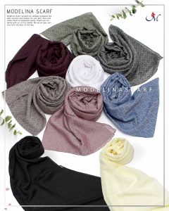 خرید شال نخ ابریشم ژاکارد مدلینا M1