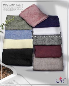 شال نخ ابریشم ژاکارد مدلینا M1 بهاره