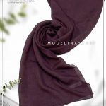 شال نخ ابریشم ژاکارد مدلینا M1 شرابی