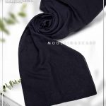 شال نخ ابریشم ژاکارد مدلینا M1 سرمه ای تیره