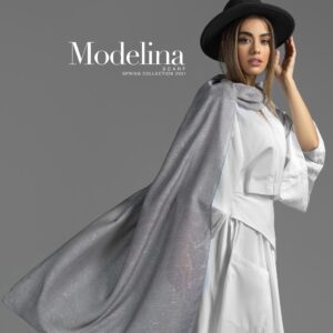 شال نخ ابریشم ژاکارد مدلینا 896M2