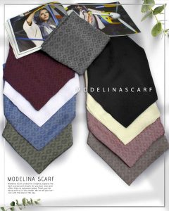 خرید شال نخ ابریشم ژاکارد مدلینا M3