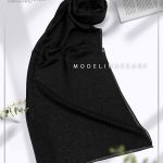 شال نخ ابریشم ژاکارد مدلینا M3 مشکی
