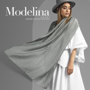 شال نخ ابریشم ژاکارد مدلینا M3