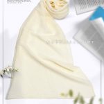 شال نخ ابریشم ژاکارد مدلینا M3 گندمی روشن