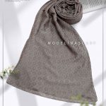 شال نخ ابریشم ژاکارد مدلینا M3 نسکافه ای