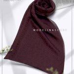 شال نخ ابریشم ژاکارد مدلینا M3 شرابی