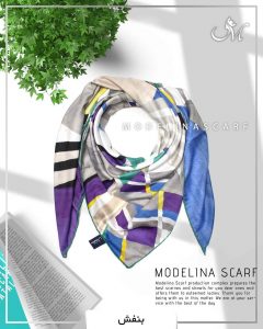 روسری نخی کوبیسم مدلینا 1060 بنفش