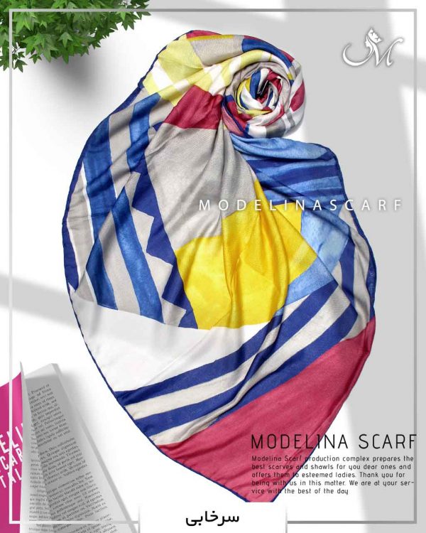 روسری نخی کوبیسم مدلینا 1060 سرخابی