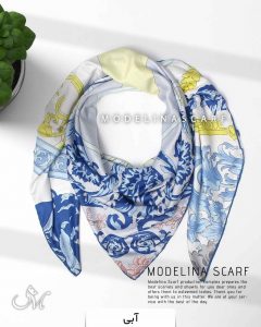 روسری ژاکارد مدلینا 927 آبی